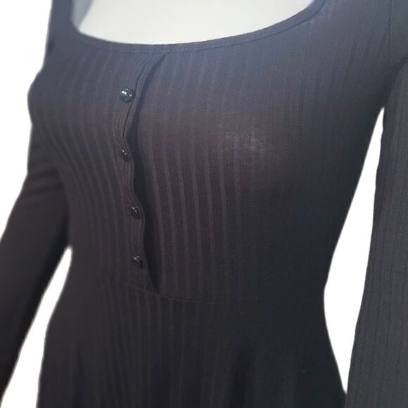 Lulu’s Alondra Black Long Sleeve Skater Dress - Picture 7 of 10